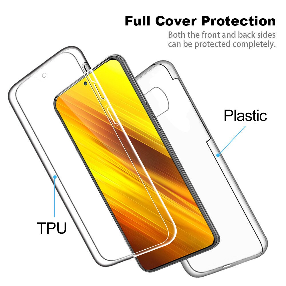 PocoX3 NFS Obudowa nowy futerał ochronny 360 stopni dla Xiaomi Poco X3 X 3 3X NFC przezroczysty TPU miękki silikon Shckproof Coque Fundas