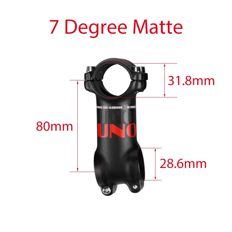 7Degree UNO Bicycle Stem Mountain Road Bike Stem Ultralight Stem 31.8mm Handlebar Stem 60 70 80 90 100 110 120 130mm Bike Stem: 31.8x80mm 7 red