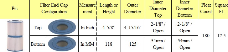 1 pcs small tub spa filter 120mm x125mm 54mm hole water filter
