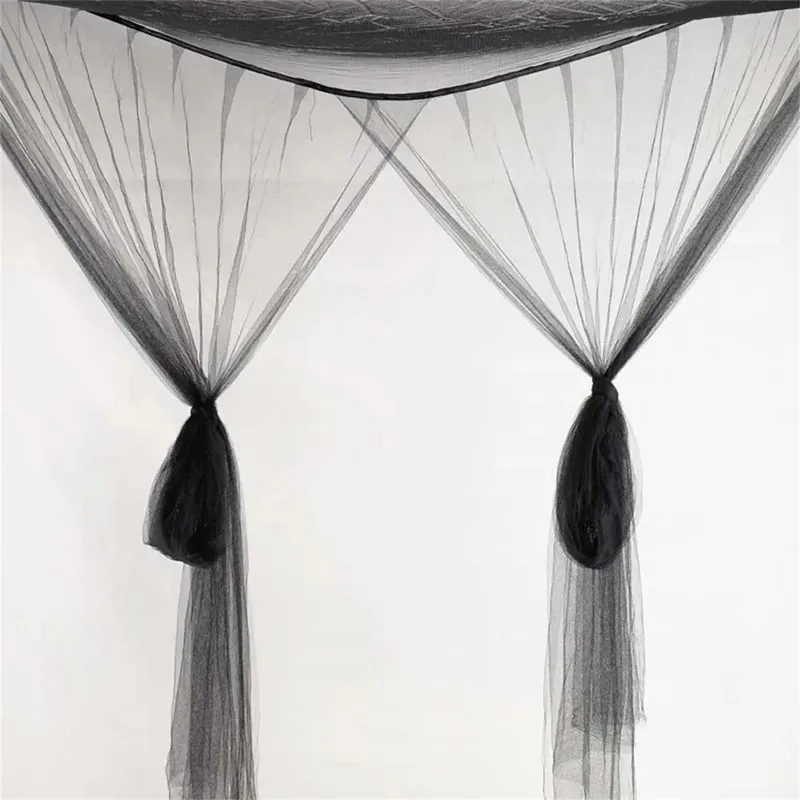 Mosquito Net Cotton Four-Door Sexy Square Canopy - King/Queen Double Bed Size, White Palace Netting Prevent Insect Net