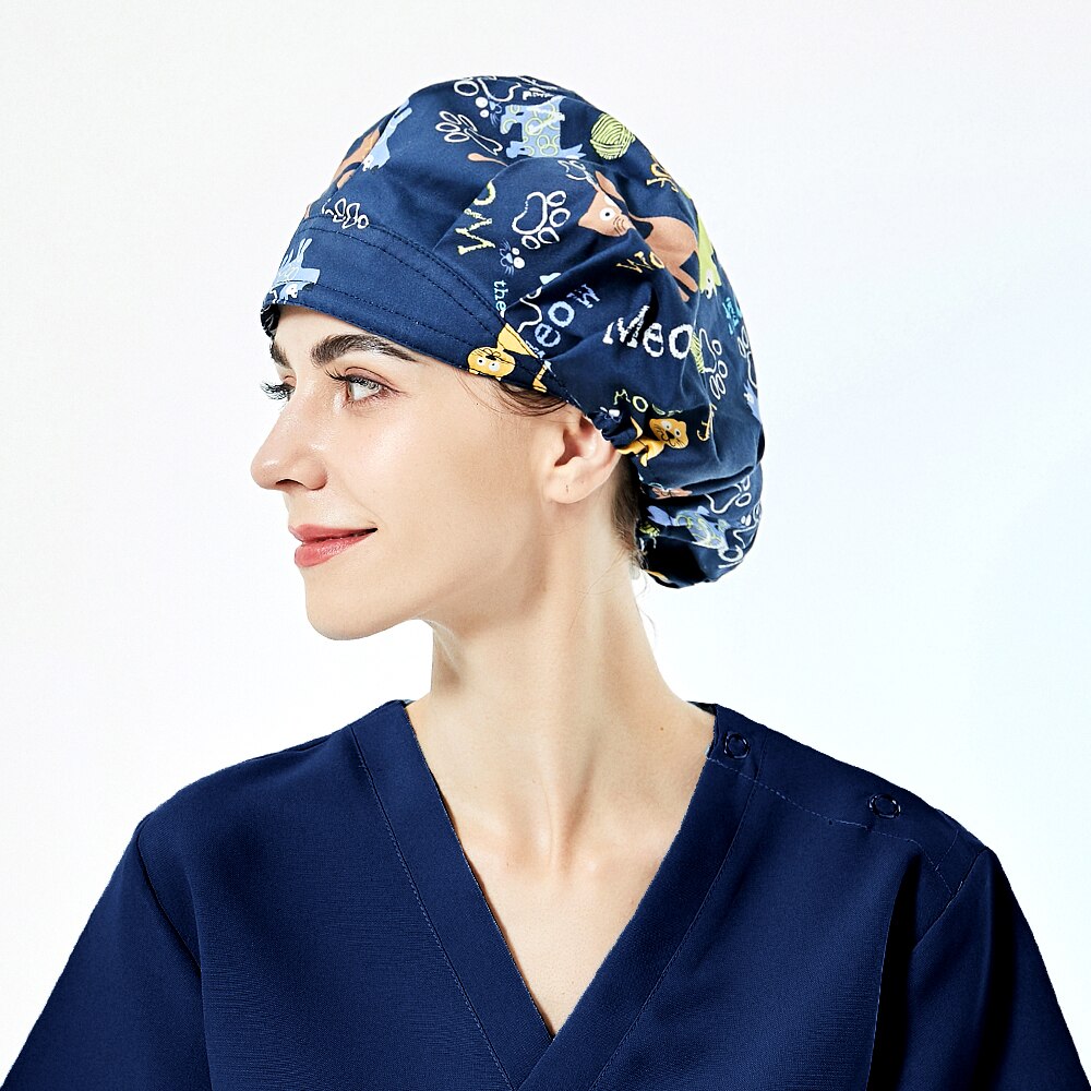 Gorros de trabajo para peluquería de mascotas, gorros de algodón para laboratorio, a prueba de polvo, accesorios de esteticista con gorro de trabajo de laboratorio absorbente de sudor,: 52029