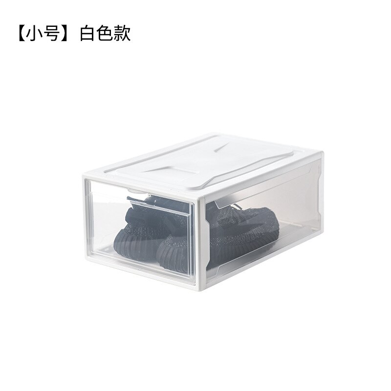 Set up shoe box, clear basketball shoe box, display shoe cabinet, shoe flip box acrylic organizer: White Classic