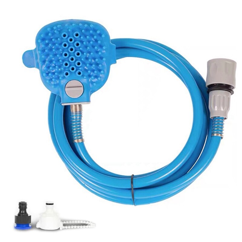 Siliconen huisdierbadgereedschap, comfortabele massage-douchegereedschap, reinigings- en wasbadsproeiers, hondenborstel, huisdierreiniger, slangadapters: Default Title