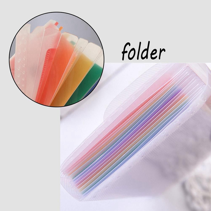 2 Pcs Folder Office Expanding File Color &amp; Rainbow Color