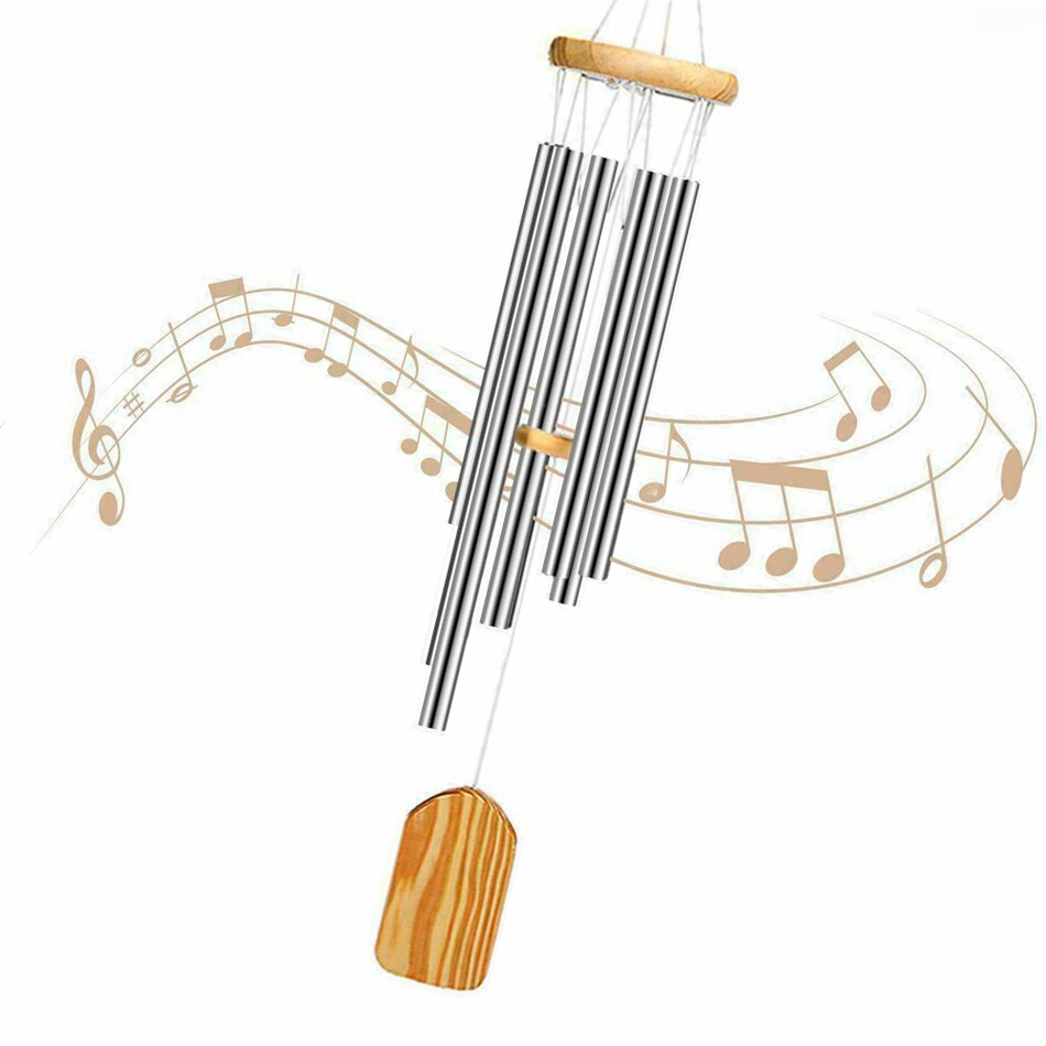 6 tubi Carillon di Vento Campane Appeso Soggiorno Letto in Legno Tubo di Alluminio del Metallo Multi-tubo di Vento Campana Decorazione Della Casa Della Decorazione artigianato