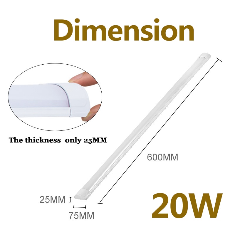 High Power 20W LED Tube Light 220V 600mm 60cm 2FT T5 T8 Tube Bar Bulbs Wall Lamp Lights Replace Fluorescent Tube Cold Warm White