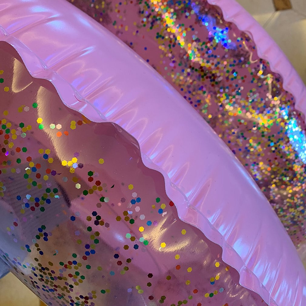 90cm Accessories Summer Bling Inflatable Swimming Ring PVC Beach Circle Float Water Pool Party Sequins Round Swimming Pool Toys