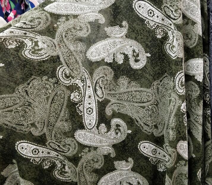 Chiffon boheme print paisley stof gør-det-selv sytilbehør åndbart kjole stof blomsterprint chiffon kjole stof: 4