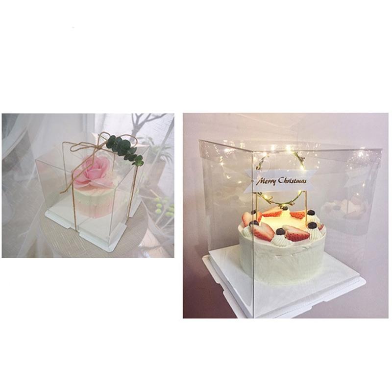 8/10/12 tommers gjennomsiktig plast bursdagskake boks kake beholder eske dessert oppbevarings boks bryllup jul gunst pakking
