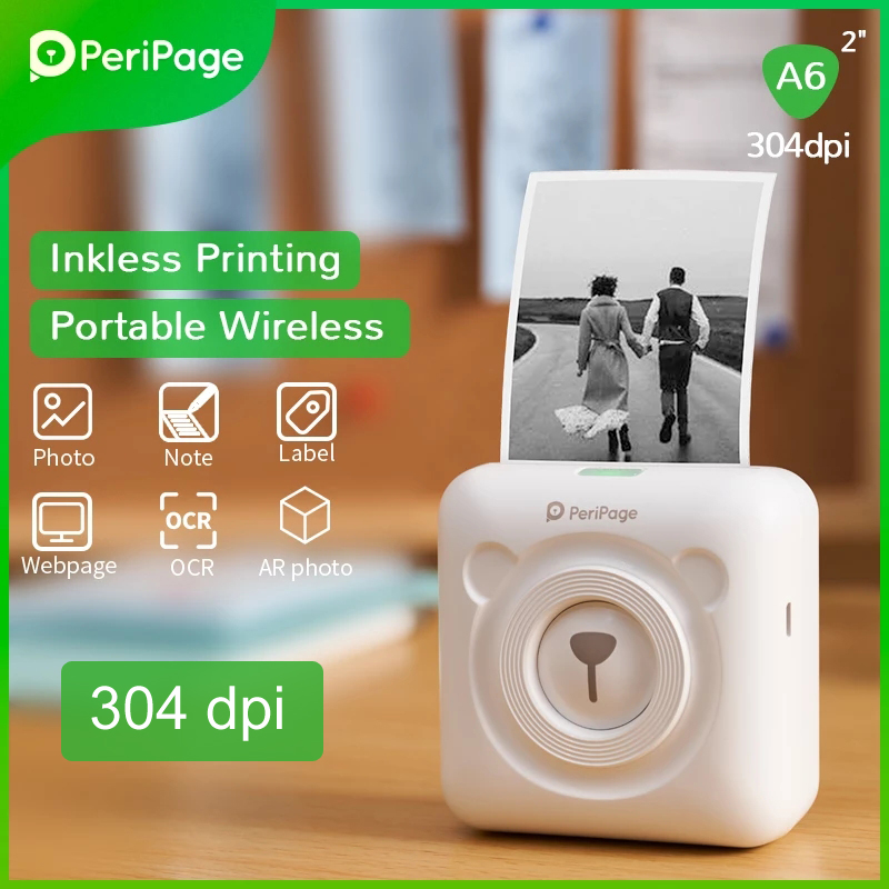 PeriPage – Mini-imprimante Photo thermique sans fil, 304 dpi, pour téléphone Portable Android IOS, pour enfants