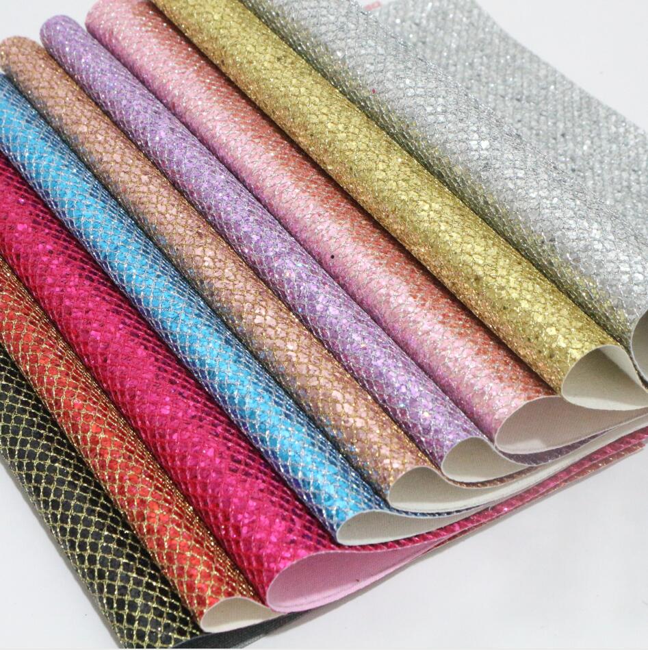 1 stk  a4 størrelse 21 x 29cm rutenett glitter lær ark syntetisk pu lær stoff gjør-det-selv tilbehør håndverksutstyr