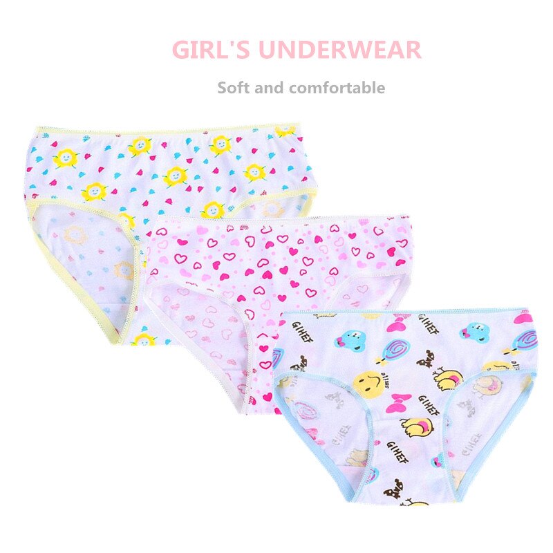 10pcs/Lot Girls Cotton Panties Girls Briefs Children Underwear Cartoon Underpants 1-3Y