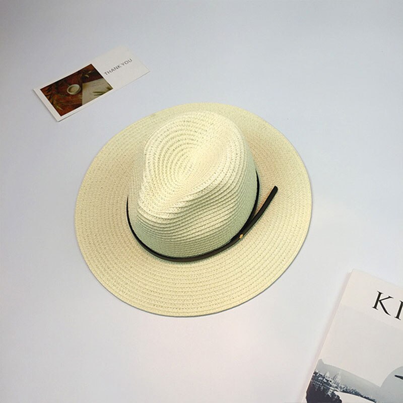 Nueva mujer sombreros de las mujeres sombrero de verano clásico negro faja de Panamá sunhats Jazz Sombrero sombreros de playa para mujeres chapeau de paille femme