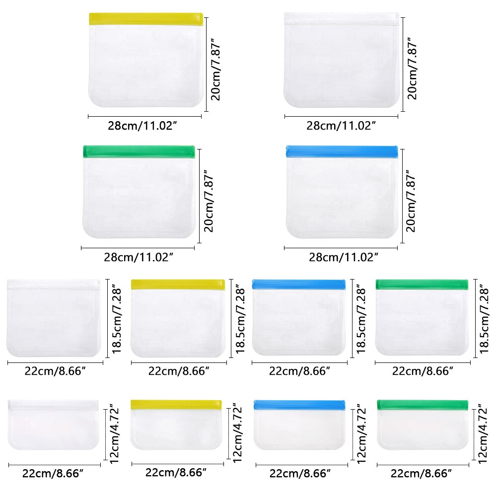 4Pcs Sandwich Pouch Containers Reusable Food Storage Bag Silicone Leakproof Fresh Fruit Pouch Freezer Bags Cup Ziplock Shut