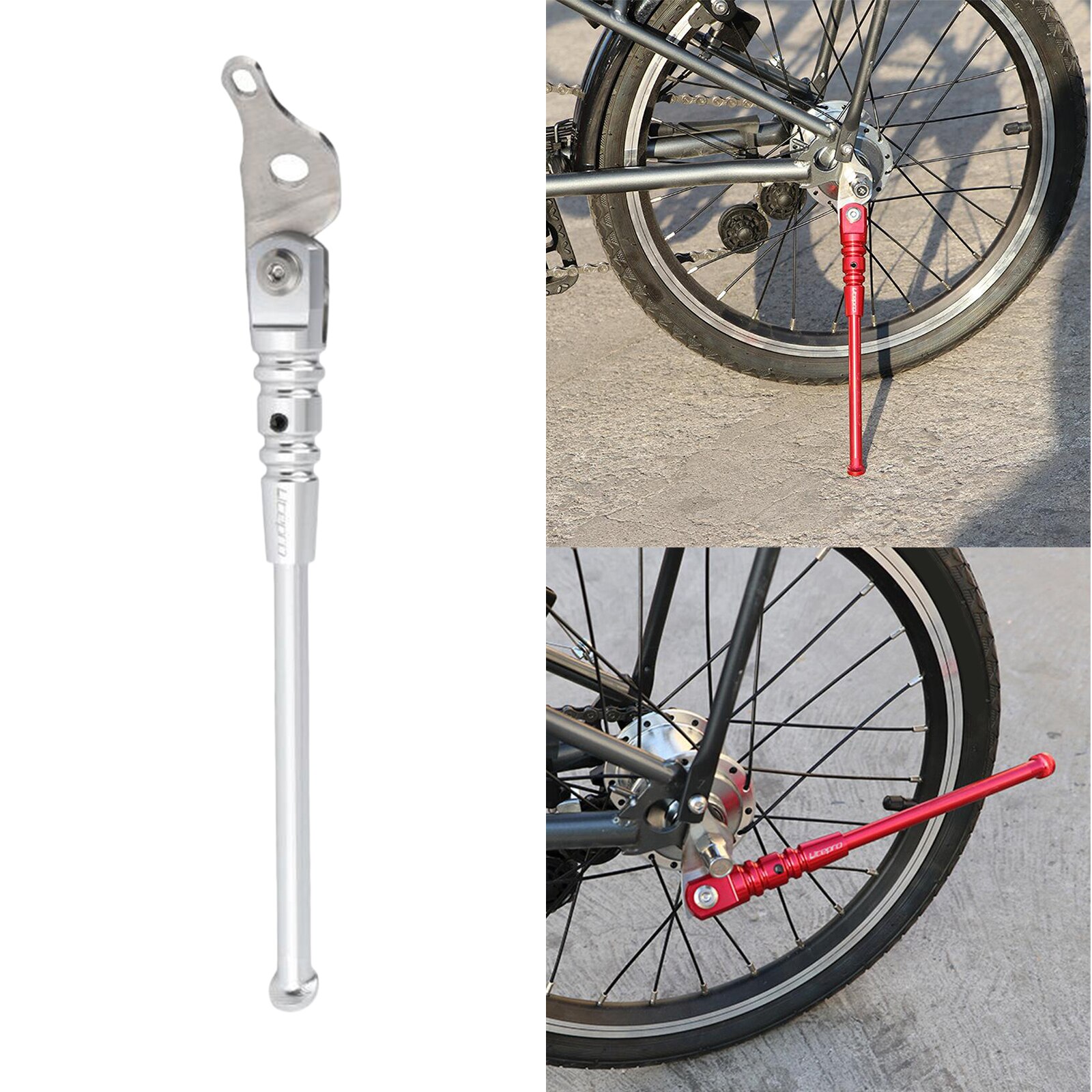 Folding Bike Kickstand Anti-rust Alloy Stable Rear Side Support Stand Prop Easy Install Single Leg for Brompton Bicycle Parking