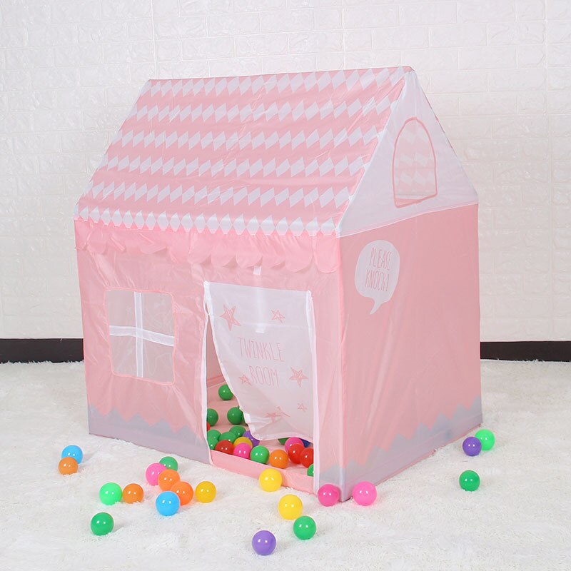 Kids Play House Tent Toy Portable Foldable Ocean Ball Pool Indoor Outdoor Simulation House Pink Tent Toys Girl Room Decor: Default Title