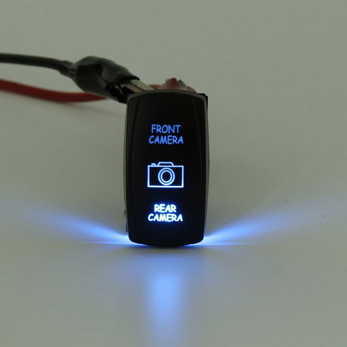 Universal Car 12V 7 Pins FRONT CAMERA REAR CAMERA Switch LED DPDT ON-OFF-ON Rocker Switches RV Boat