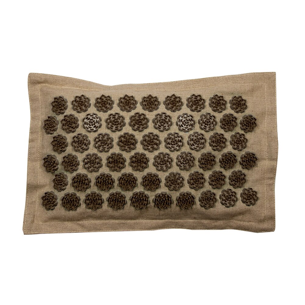 Lotus Acupressure Mat Set Back Body Massage Mat with Pillow Coconut Fiber Pain Relief Shiatsu Massage Cushion Yoga Mat Spike: Coffee Pillow