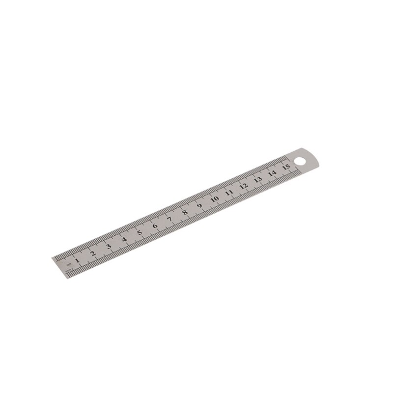 Dobbelt side rustfrit stål lige lineal metrisk regel præcisionsmåleværktøj 15cm/6 tommer 30cm/12 tommer skolekontorartikler: 15 cm