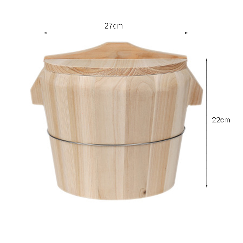 Cuiseur vapeur en bambou 21/24/27cm, baril en bois de riz à la vapeur, plats à Dim Sum, poisson et légumes, cuisson à la vapeur de cuisine: 27cm