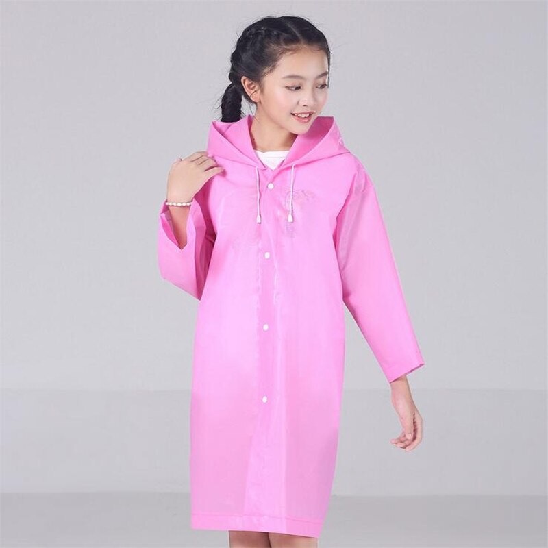 Kids Regenjas Poncho Lange Doorzichtige Plastic Regenjas Cover Waterdicht Hooded Regenkleding Student Kinderen Meisje Jongen Regen Jas
