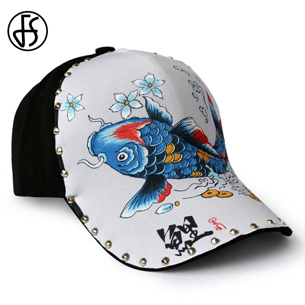 FS Luxury Brand 3D Stampa Drago Cinese Berretti da baseball con Rivetto Estate Uomo Donna Cappello Street Hip Hop Cap Gorras Para Hombres