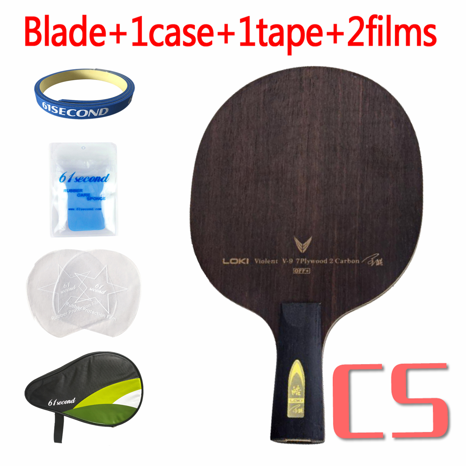 LOKI Violent 9 V9 Table Tennis Blade Racket (7+2 Ebony Carbon) Original LOKI WANG HAO V-9 Ping Pong Bat Paddle: CS with HM case