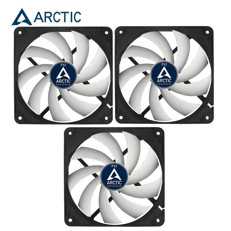 Arctic F12 Computer Case 12Cm Fan 3Pin Socket Fdb 1350 Rpm Vloeistof Lager 120X120X25Mm voor Cpu Radiator: 3pcs Fan