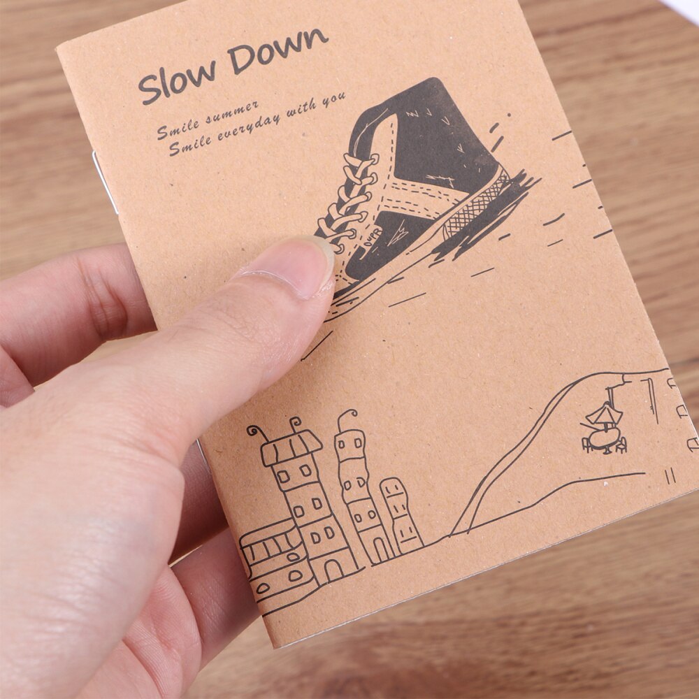 20 Pcs Kraft Paper Notebook Homework Notebook Student Exercise Book Cover A5 Notebook (Random Pattern)