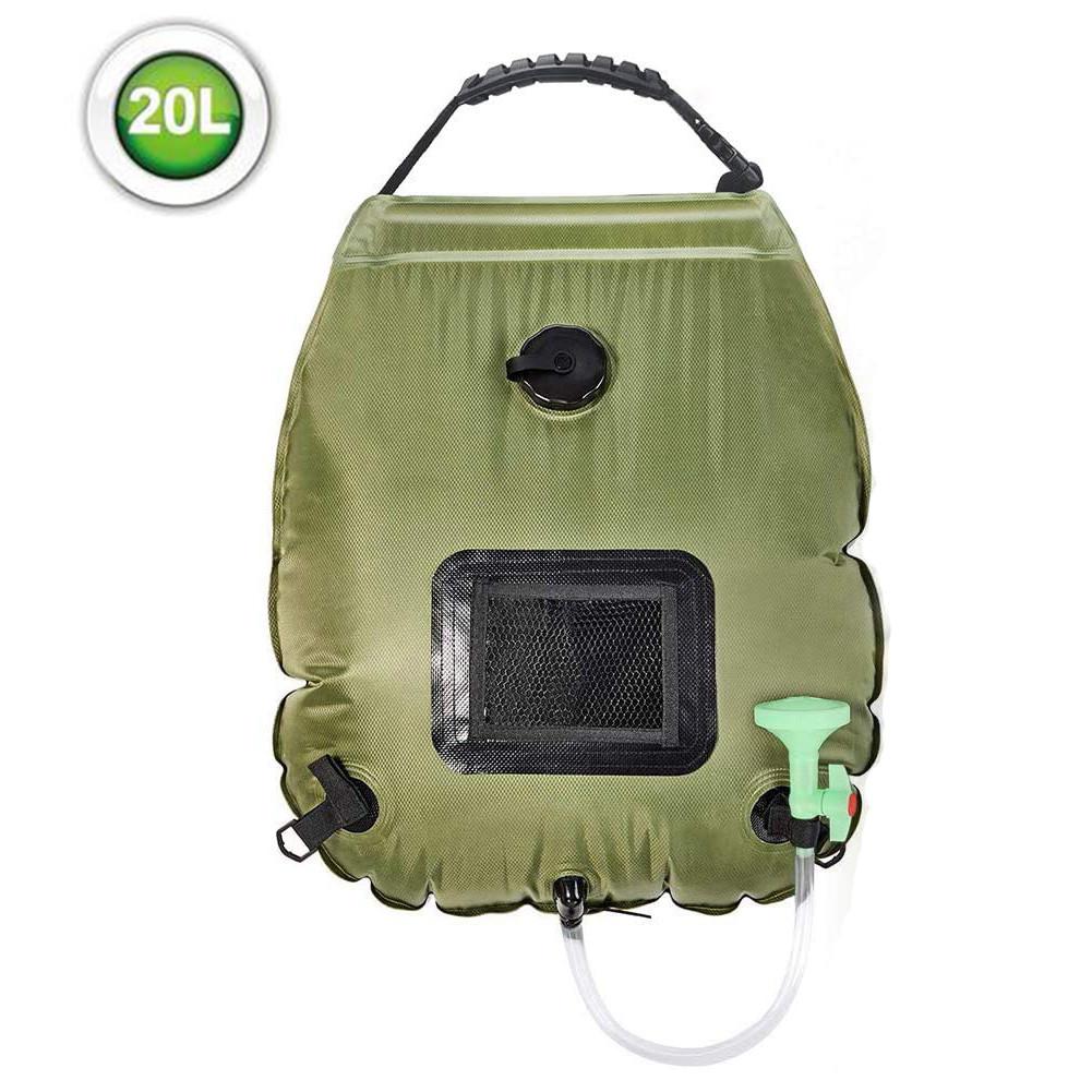 Outdoor Douche Waterzak Draagbare 20L Douche Bag Camping Wandelen Zonne-energie Verwarmd Douche Zwemmen Bag: Default Title