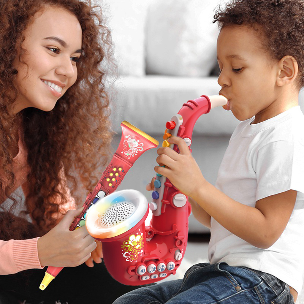 Trompette, Saxophone et clarinette pour enfants, Mini Instrument pour l&#39;apprentissage précoce des bébés: Saxophone Red