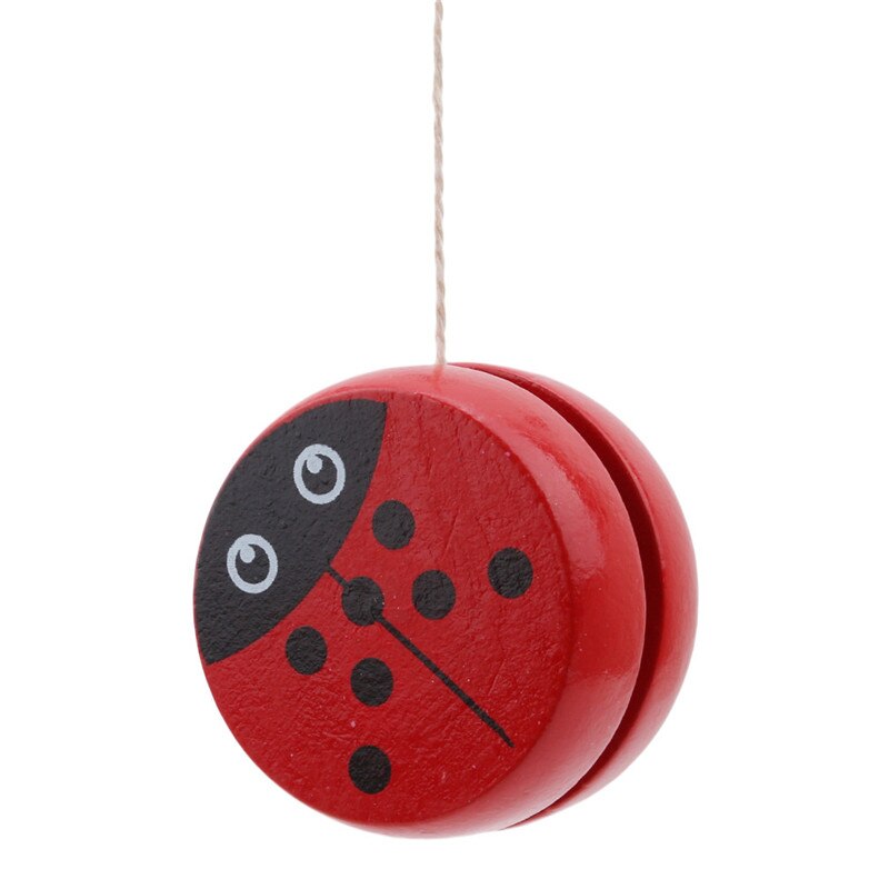 Yoyo de madera de 5cm para niños, juguetes clásicos de Yoyo con personalidad creativa, pasatiempos deportivos, de navidad: Red