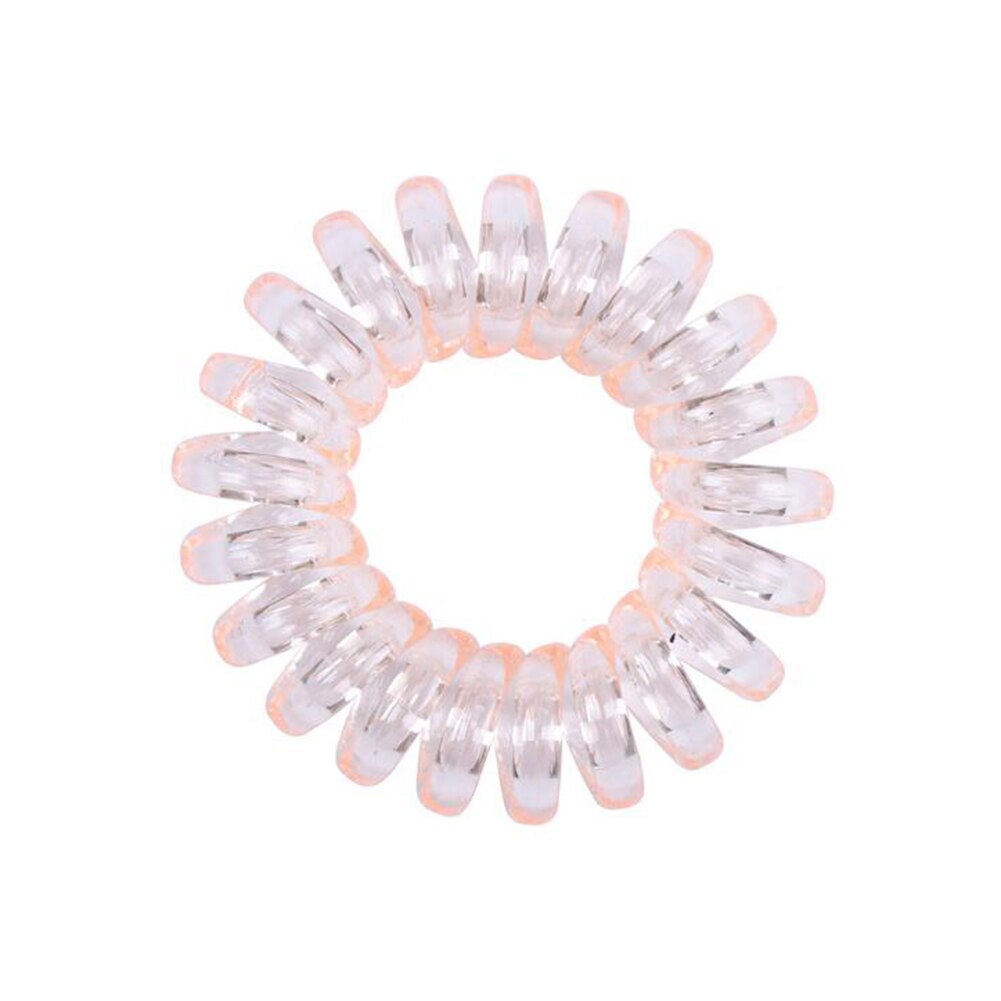 Bandeau élastique transparent pour cheveux, 1 pièce, pour femmes, en spirale, corde de téléphone, accessoires pour cheveux: Rose