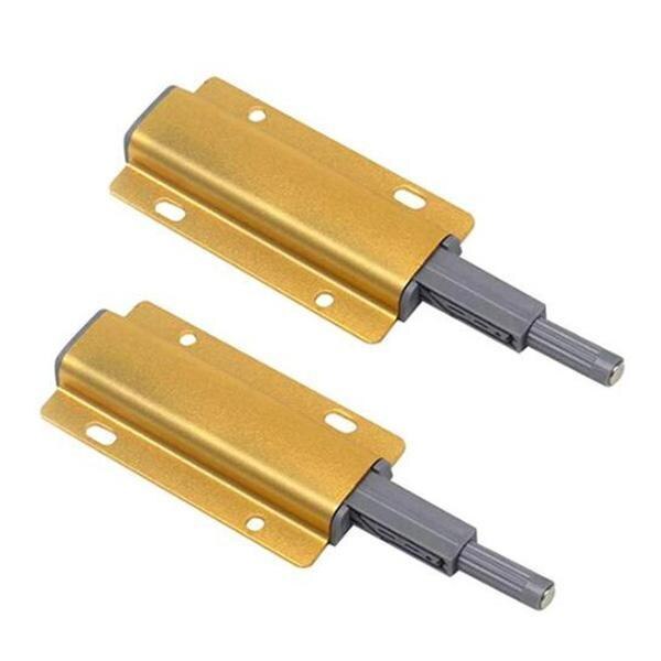 Furniture Cabinet Door Rebound Drawer Latch Door Closer Furniture Hardware Cabinet Catches Door Stopper for Wardrobe/Kitchen Cup: GOLD 2 PCS