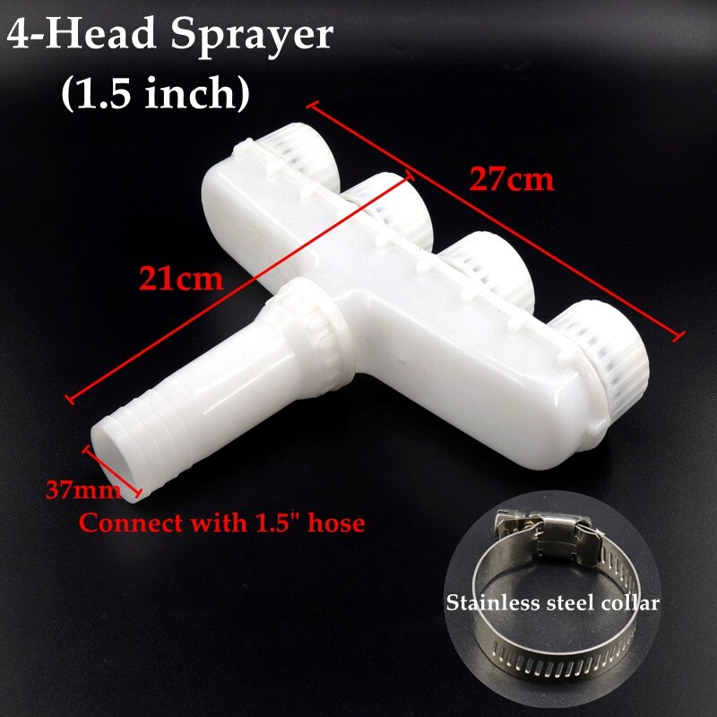 1PC Home Garden Lawn Sprinklers Water Large Flow Watering Agriculture Atomizer Greenhouse Farm Vegetable Irrigation Spray: 4-head 1.5in