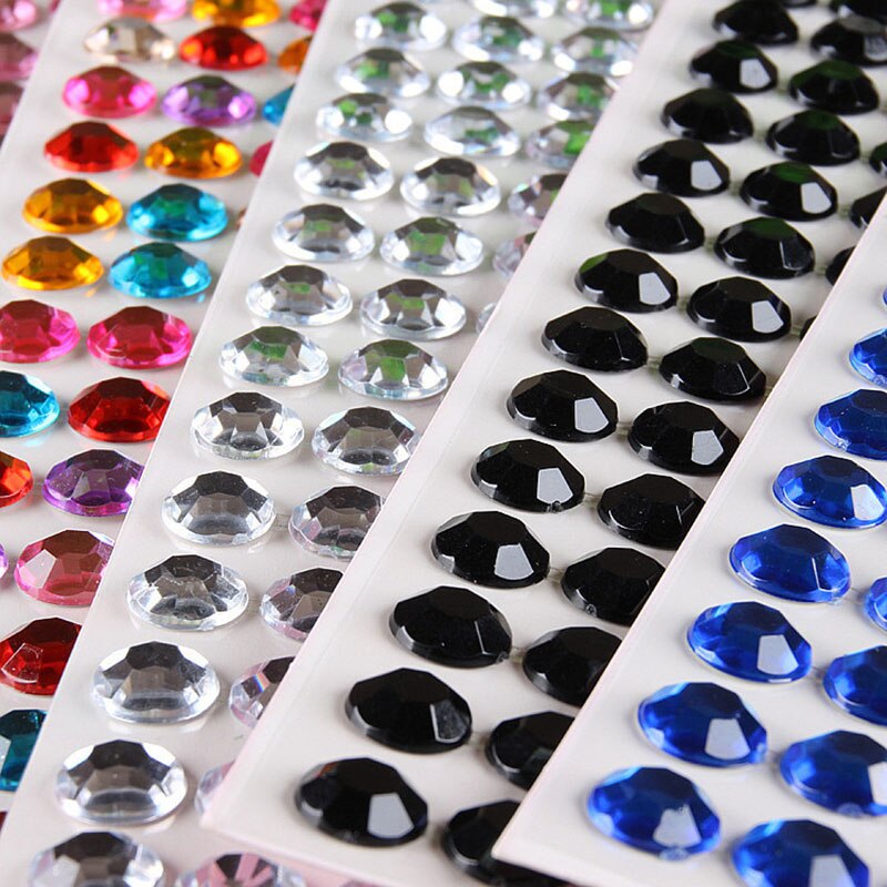 5mm Steentjes Acryl Zelfklevende Stickers Sparkle Gems Craft DIY Decal Scrapbooking Steentjes Stickers PC Mobiele Decor