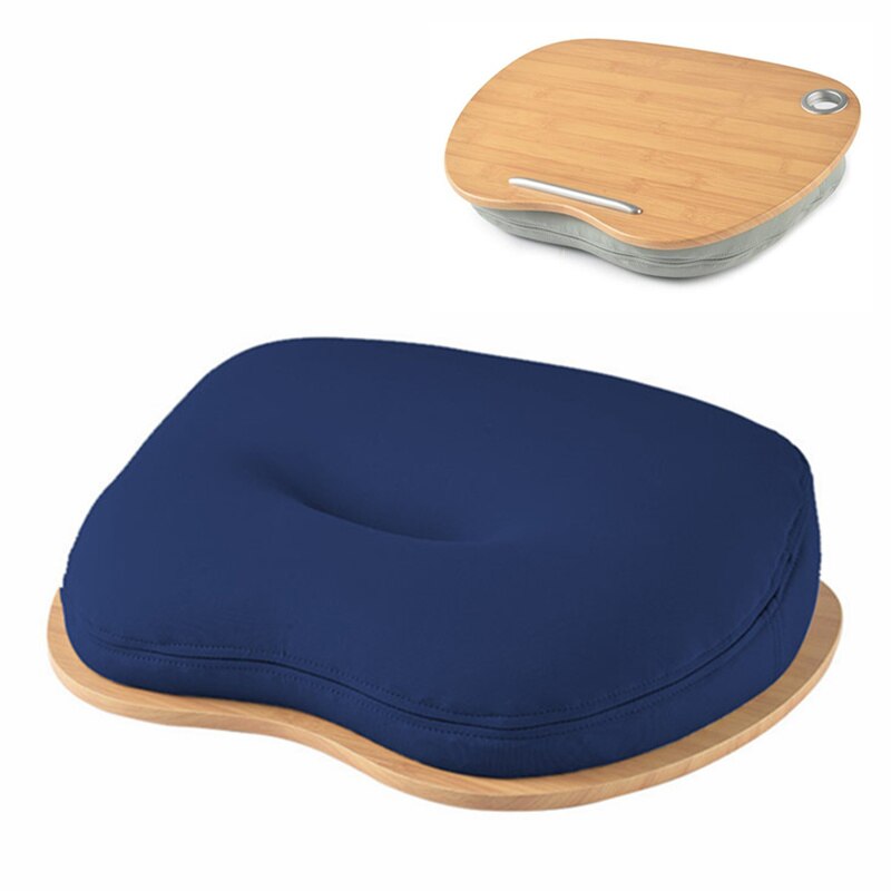 Alwaysme varv skrivbord multi-funktion knä skrivbord för bärbar dator macbook ipad surfplatta bärbar telefon telefon bok bärbar hand pilliow knä kudde: 40 x 30cm blå