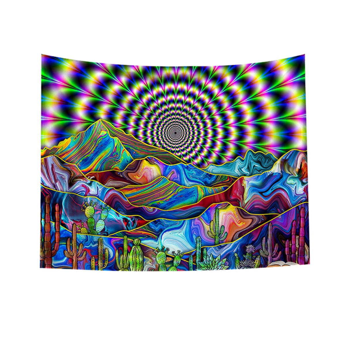 Tapisserie murale psychédélique bohème, tapisserie décorative pour salon, chambre à coucher, décoration d'intérieur, 95 x 73cm: 7