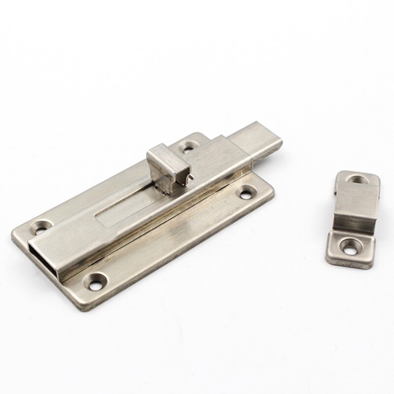 1Pc 2/3/4 Inch Long Silver Stainless Steel Door Latch Sliding Lock Bolt Latch Hasp Staple Gate Safety Lock