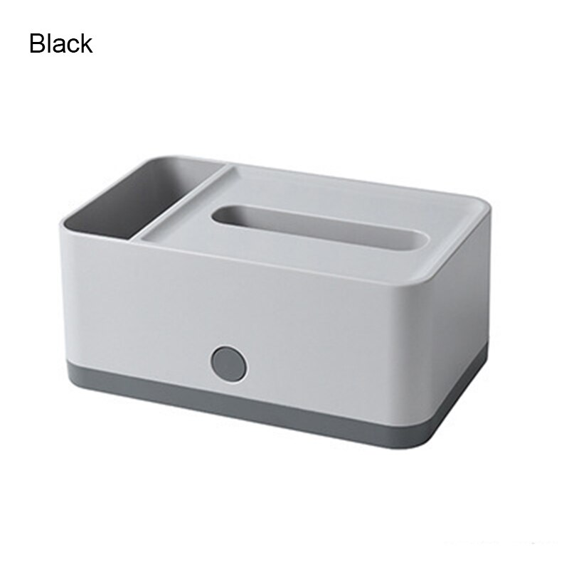 Good Healthy Simple Multifunctional Tissue Box Desktop Sundries Storage 2 Dual Use Case 22x13.3x9.6cm: Black