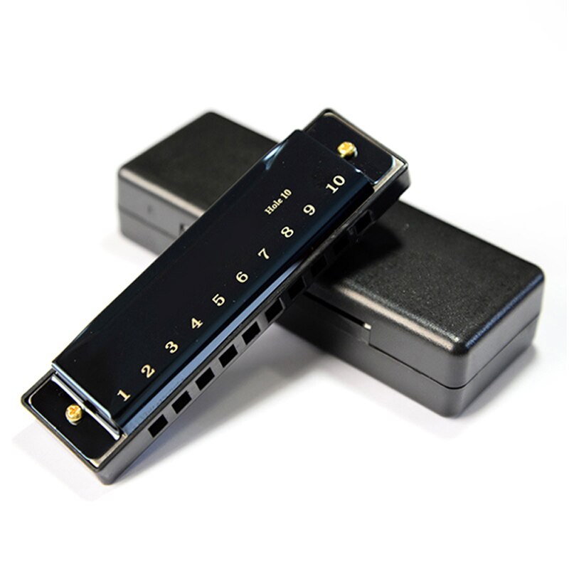 Professionele Harmonica In C Sleutel Met Case 10/24 Gaten Voor Beginer Band Speler En Studenten Te Dragen MC889: Black 10 Holes