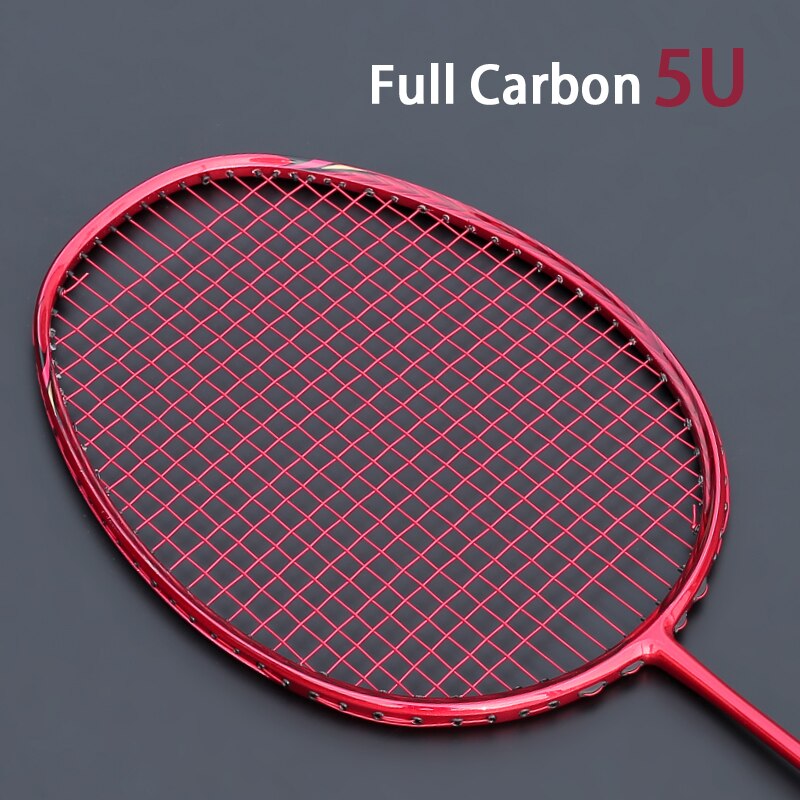 Ultralight 5U Carbon Fiber Badminton Racket Met String Tassen Raquette Geregen Padel Racket Z Speed Force Professionele Rackets: Rood