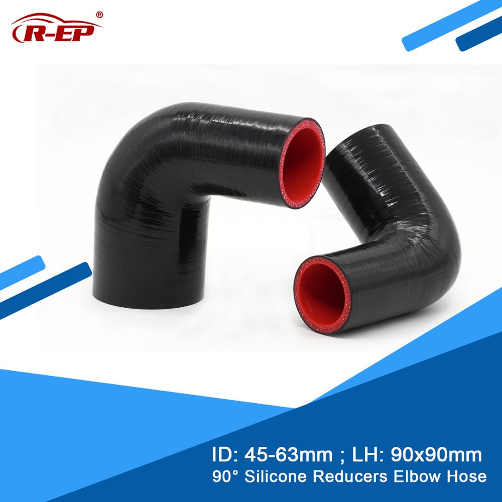 R -ep 90 graders reducering silikon armbågsslang 45-63mm silikongummi skarv mellankylare för kompressorrör flexibel