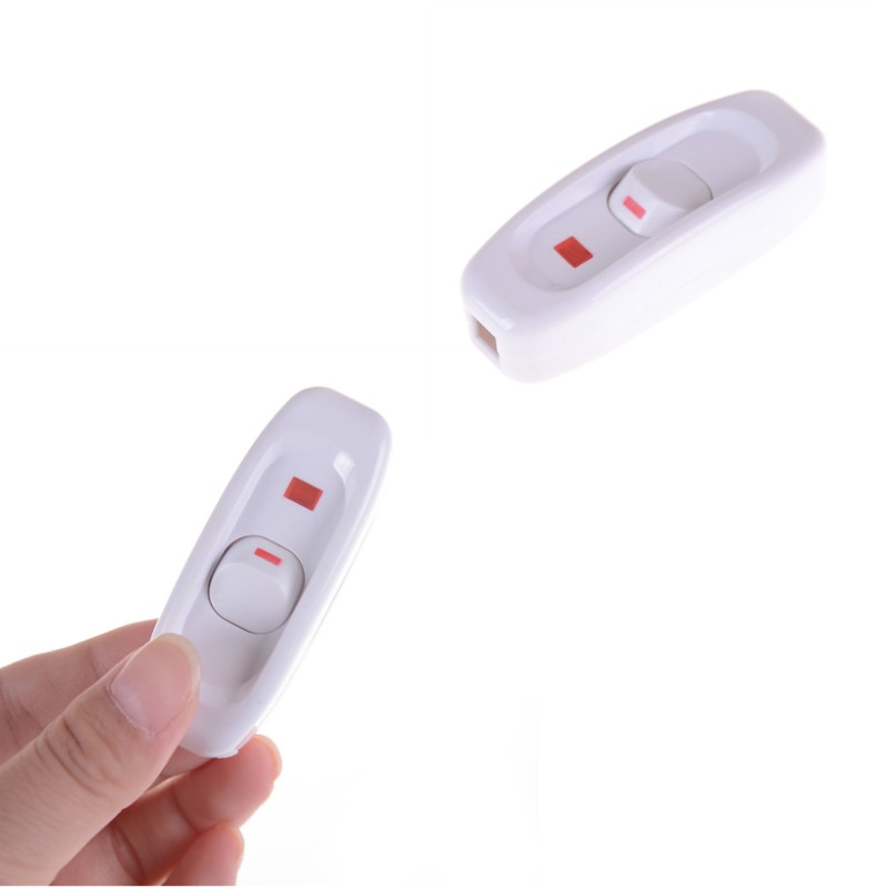AC 110-250V 10A Inline ON/OFF Transmitter Bed Room Hall LED Lamp Desk Light Cord Cable Line Switch With Indicator