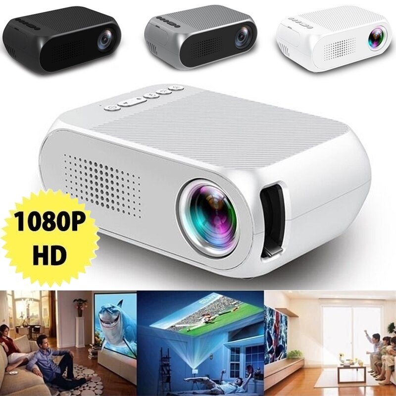 Miniproyector LED portátil YG320 para el hogar, HD, 1080P, 320x240 píxeles, HDMI, USB, 3D