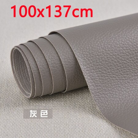 100x137cm Self Adhesive PU Leather Fabric Patch Sofa Repair Patches Stick-on PU Leather Fabrics Stickers Scrapbook Large Size: 100x137 gray