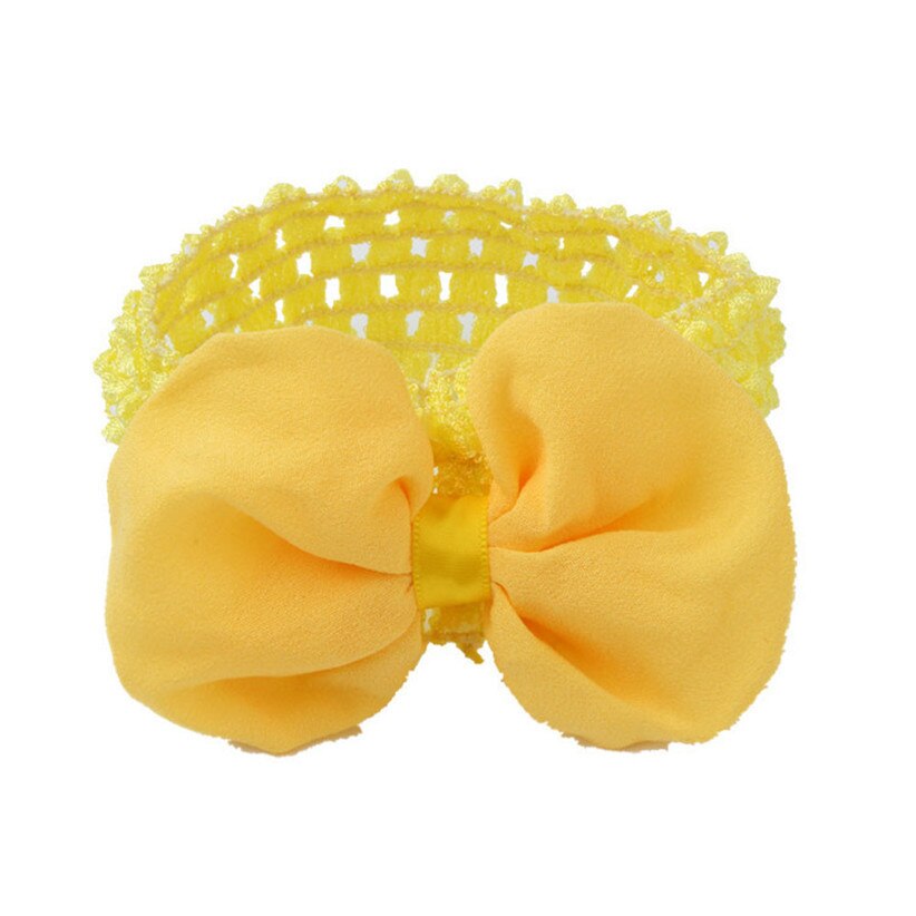 Diadema con lazo de chifón para niñas, diademas elásticas huecas para bebé, accesorios para el cabello, 170719