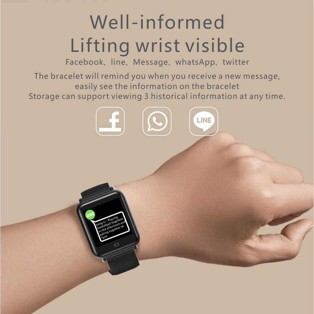 Q9 Sport Uhr Smart Armband Wasserdichte Fitness Tracker Blutdruck Schrittzähler Kalorien Herz Rate Schlaf Monitor Handgelenk Band