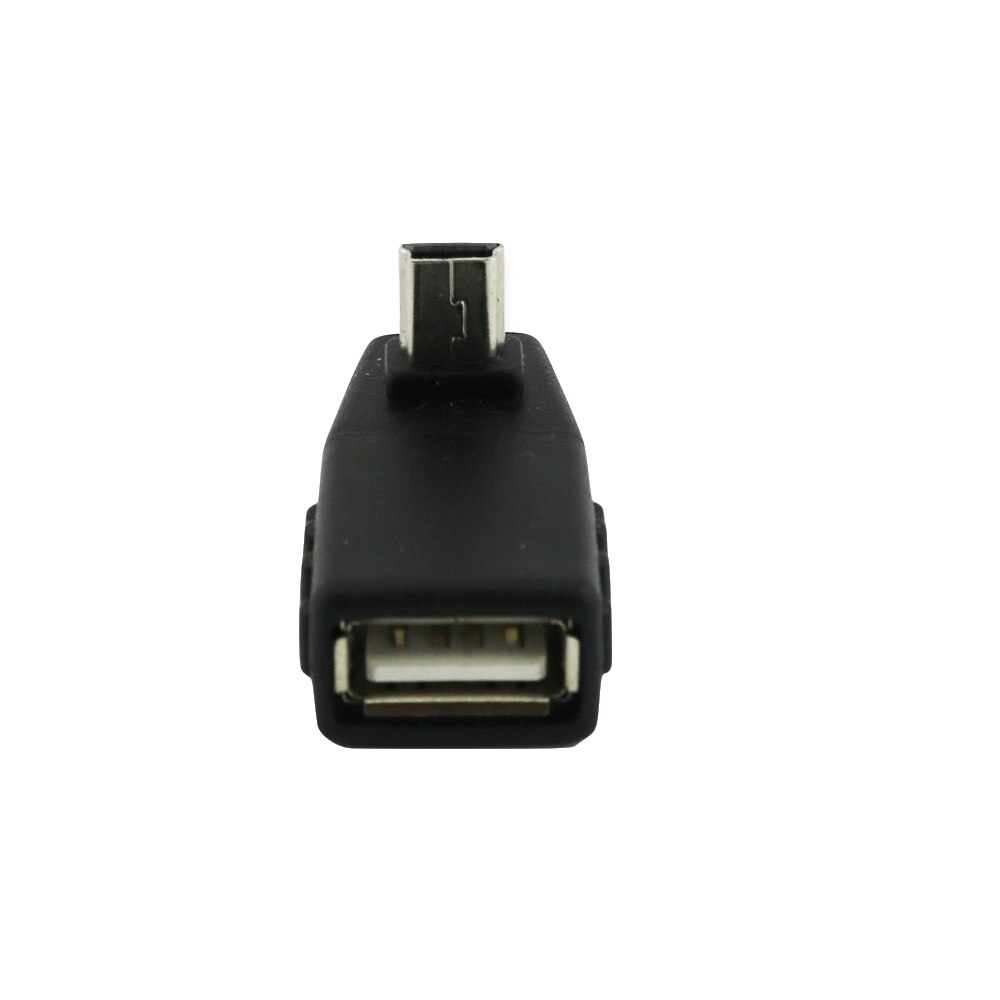 2x Mini USB 5Pin B Male naar USB 2.0 Type A Vrouwelijke OTG Host Adapter Links/Rechts/UP /Down Hoek Zwart