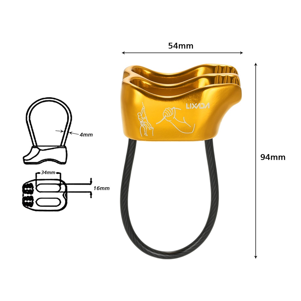 Lixada Double Slot ATC Belay Rappel Device Outdoor Rock Climbing Carabiners Abseiling Downhill Safety Ring Climbing Equipment